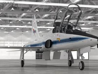 NASA T-38 Talon Trainer Jet White 3D model
