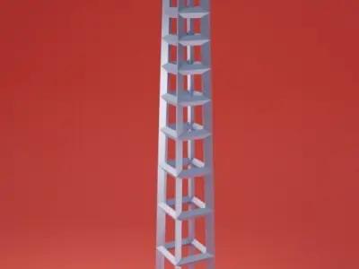 Small Electric Pylon Low-poly 3D model