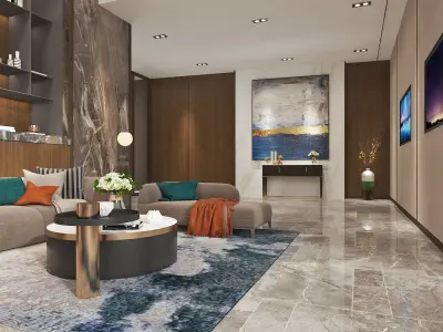 Modern Luxury Hotel Lobby Design 3D model