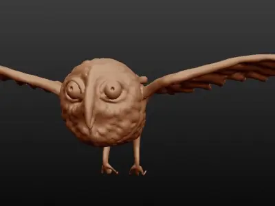 owl sculpted 3D model
