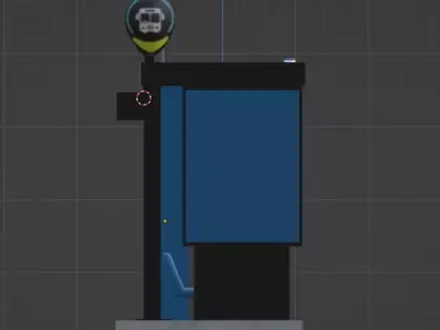 Simple and highly detailed safe bus stop 3D model