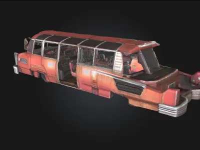 Retro Futuristic Bus A Vision of Tomorrow from the Past 3D model