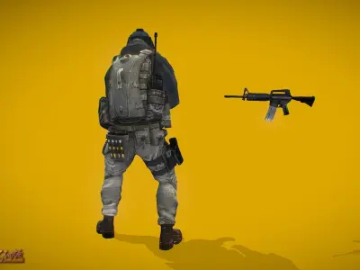 Battle Royale Soldier 2 Low-poly 3D model