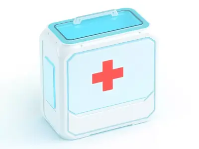 Futuristic Medical Kit Game Asset Low-poly 3D model