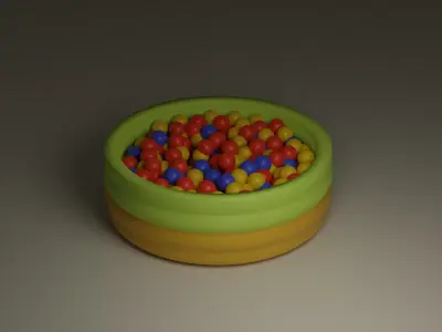 Ball pit 3D model Low-poly 3D model