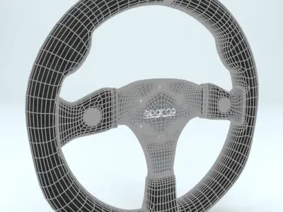 Steering Wheel Sparco R330B Suede lack 3D model
