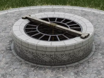 Medieval Well Low-poly 3D model