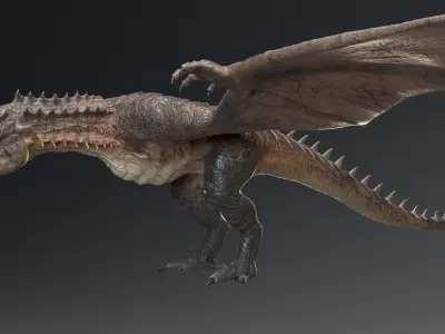 Dinosaur Wyvern Rex Model Low-poly 3D model