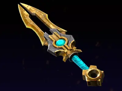 Stylized fantasy dagger Low-poly 3D model