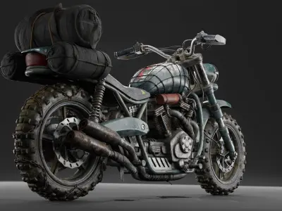 Old Dirt Bike 3D model