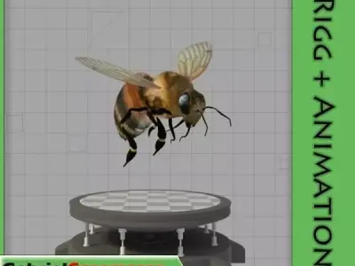 Honey Bee Low-poly 3D model