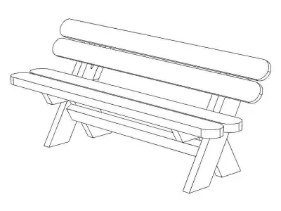 Outdoor Chair with Backrest 3D model