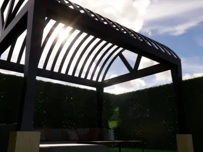 wooden pergola 3D model get