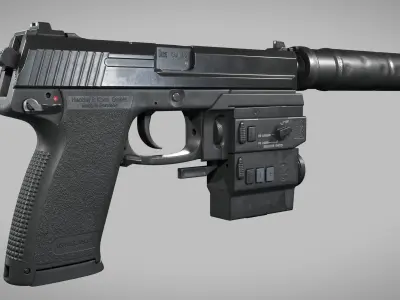 Heckler Koch MK23 USSOCOM Low-poly 3D model