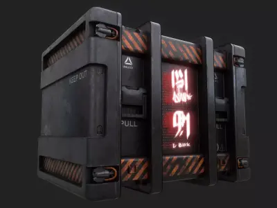 3D Low-Poly Sci-Fi Box with Hologram Low-poly 3D model