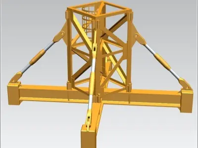 TOWER CRANE -Crane body segment ground base- Free 3D model