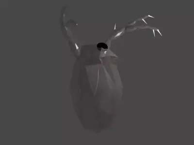 Waterflea deer head Low-poly 3D model