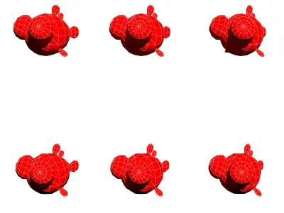 cartoon characters and fishes 3d model pack Low-poly 3D model