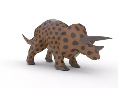 Dinosaur Triceratops - 03 Low-poly 3D model