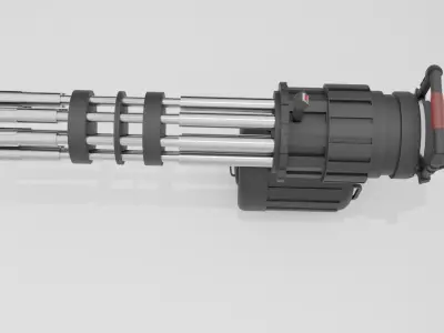 Minigun gun with handle Free 3D model