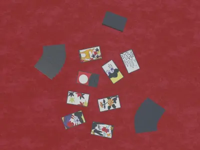 Hanafuda - Flower Cards Low-poly 3D model