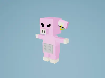 Pixel Farm Animals Free low-poly 3D model