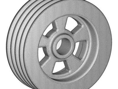 Rusty Metal Pulley 3D model