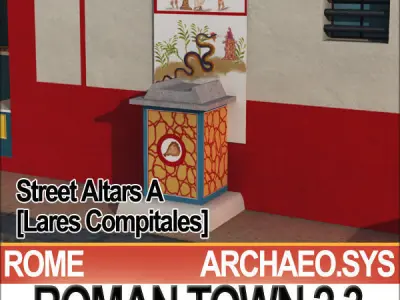 Roman Town Street Altars A 2 3 Low Poly Lares Compitales 3D model