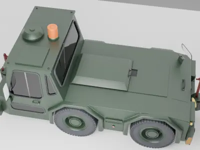 Airport Ground Tractor Low-poly 3D model