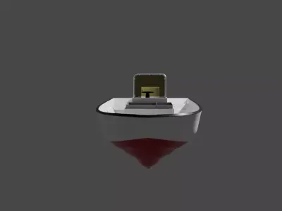 Motor Boat with Stearing Wheel 3D model