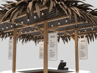 Beach Bar 3x3 Meters 3D model