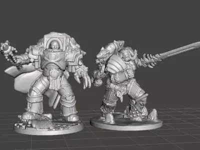6MM SCALE WOLF CHIEFTAIN MINIATURE MODEL SCIFI OR FANTASY GAMES 3D print model