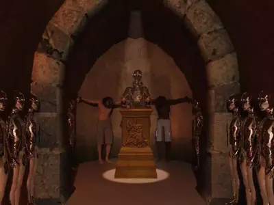 Mithraeum Votive Altar Low-poly 3D model