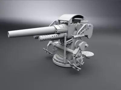 5 inch 25 caliber AA scale model 3D print model