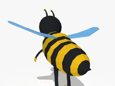 Cartoon Bee in Low Poly Style Low-poly 3D model