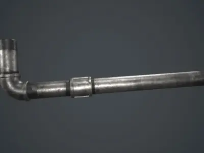 Metal Pipe Weapon PBR Game Ready Low-poly 3D model