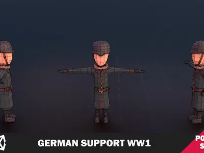 German Support WW1 Low-poly 3D model