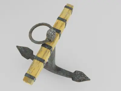 Galleon Anchor Low-poly 3D model