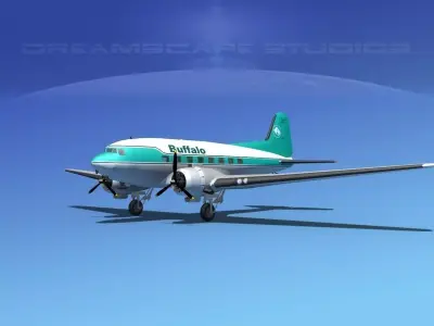 Douglas DC-3 Buffalo Airlines 3D model