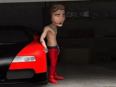 Bizzle justin bieber wearing pants and headset Low-poly 3D model