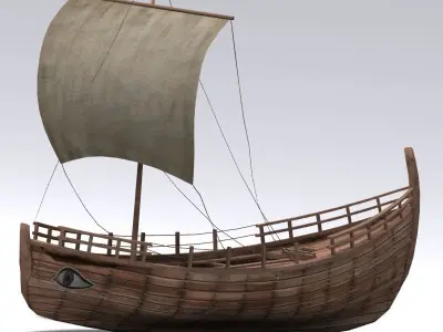 Kyrenia Ancient Trade Ship Low-poly 3D model