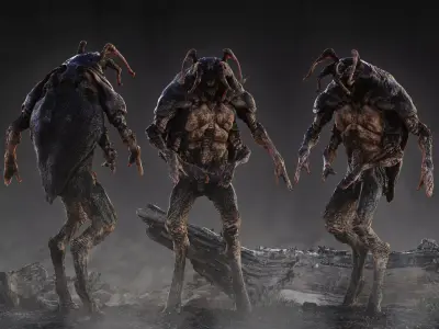 Insectoid Creature Beetle Low-poly 3D model