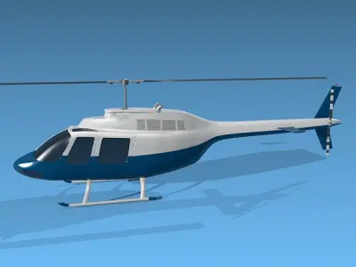 Bell 206b civilian helicopter 3D model
