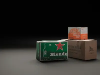 Cardboard Boxes - PBR Game Ready  Low-poly 3D model