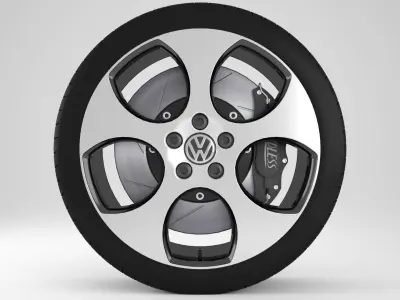 Volkswagen Golf Gti Rim 3D model