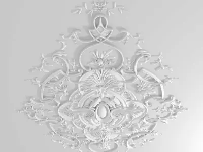 Auberlet Laurent Louis XV ceiling rosette 3D model