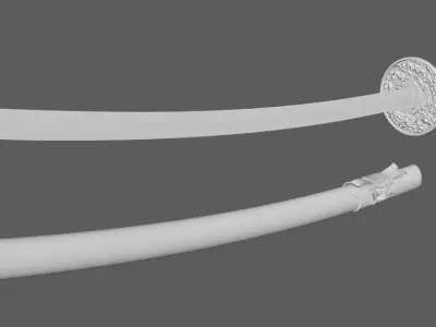 Samurai dark katana 3D model