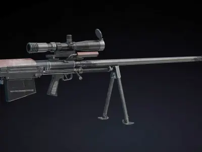 KSVK Sniper Low Poly Realistic Low-poly 3D model