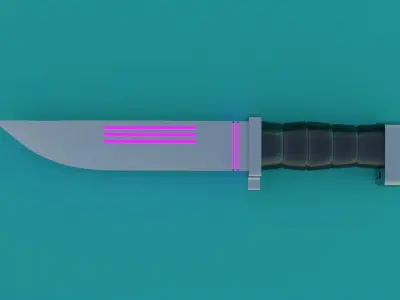 SCI-FI knife 3D model purple Low-poly 3D model