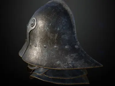 HELMET5 Game Ready medieval helmet Low-poly 3D model